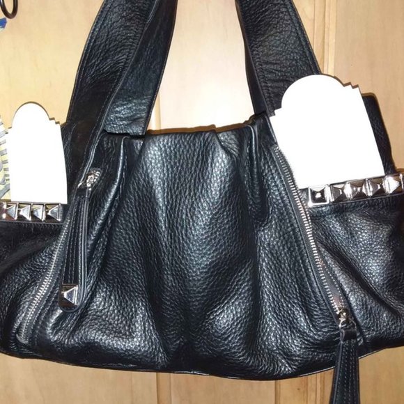 Makowsky Black Pebble Leather Shoulder Purse - Picture 7 of 8